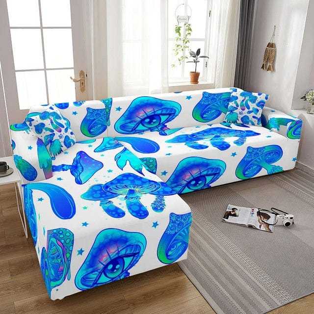 Housse canapé d'angle ELUNM motif astrale Housse De France