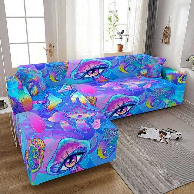 Housse canapé d'angle ELUNM motif astrale Housse De France
