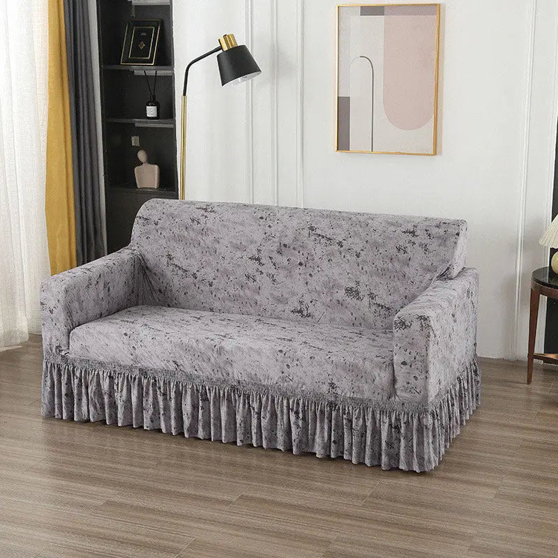 Housse de Canapé Universelle QUOVA Splash Ink Smoke Gray-Three Person Size 190 230cm