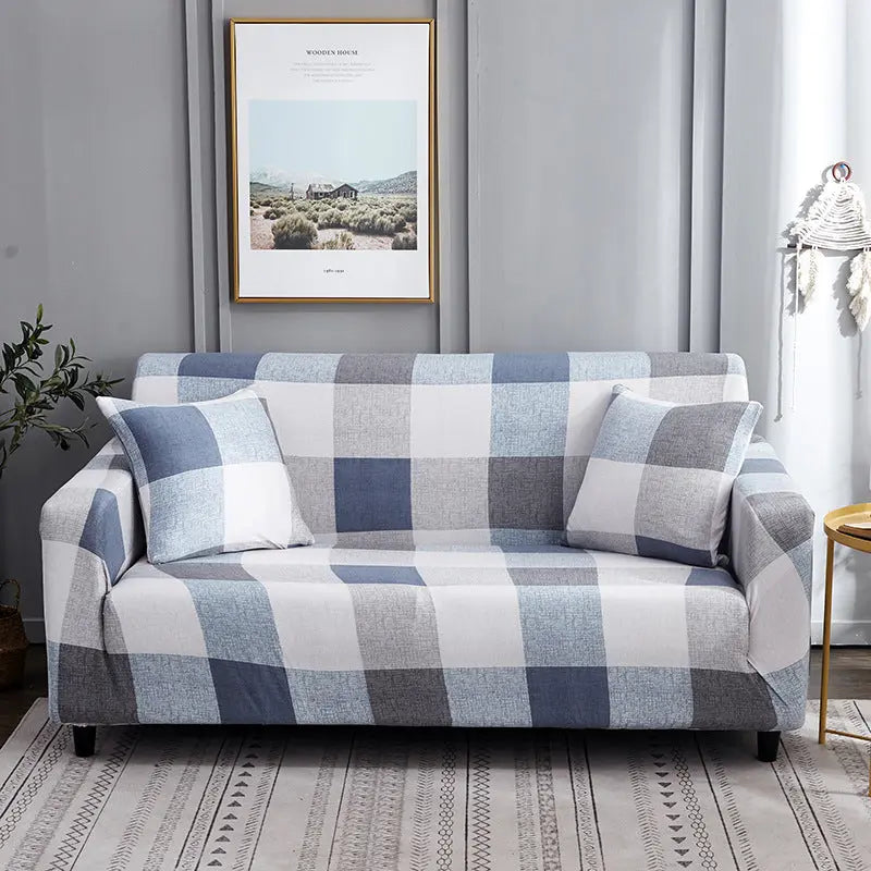 Housse de Canapé Élastique ZELDO Checkered Era-145to185 Double