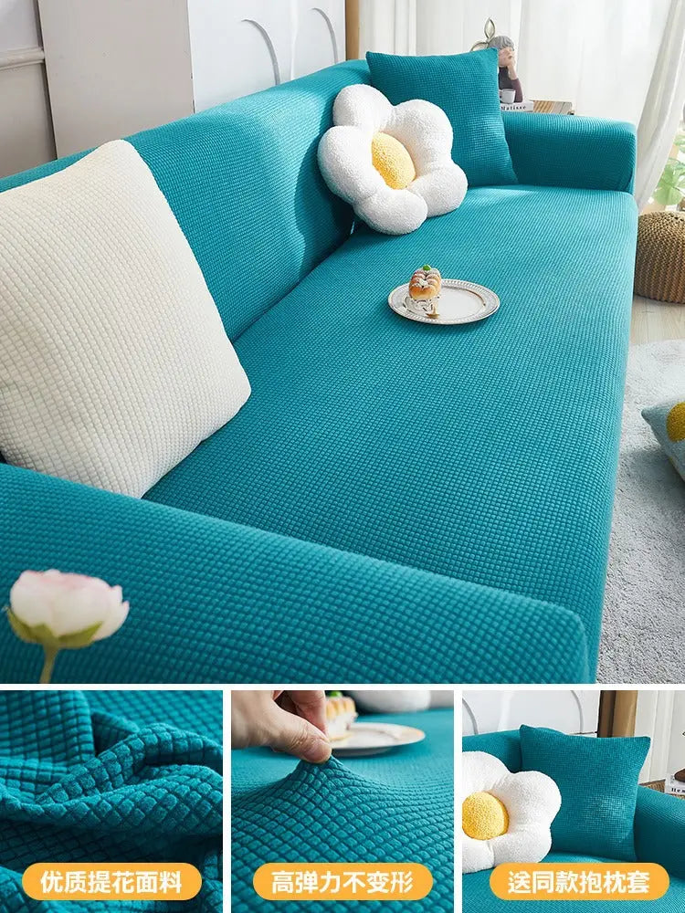 Housse de Canapé Extensible CraftedEN Lake Blue-M Double