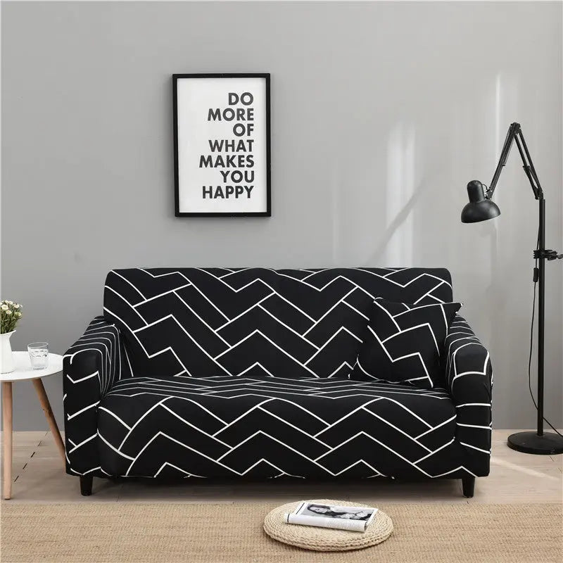 Housse de Canapé Géométrique ZELMA Black Z-190x230cm three people