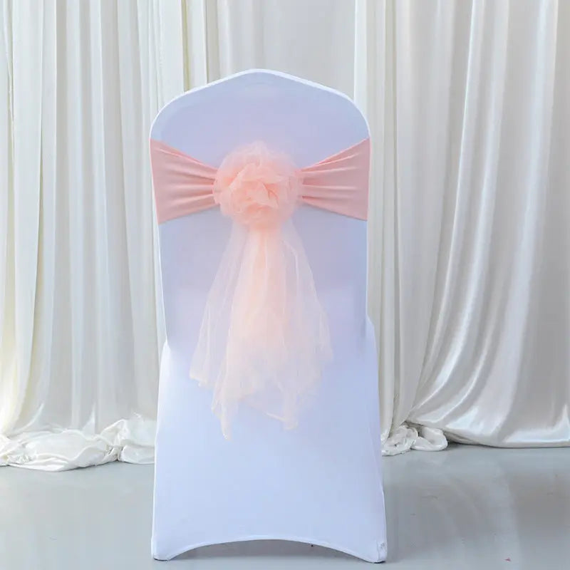 Housse de Chaise Mariage Élastique FLEURYA Peach powder