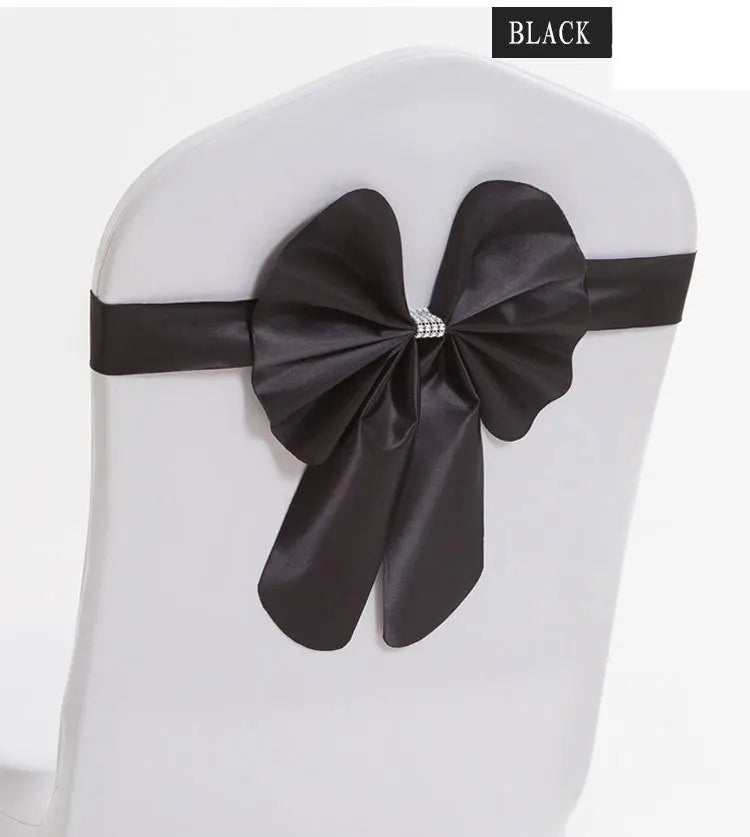 Housse de Chaise Mariage Élégante FLORINA Black