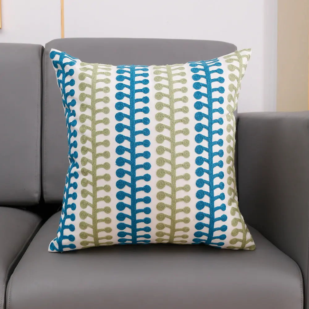 Housse de Coussin Broderie TOUVEL 45x45cm Pillow Core-6