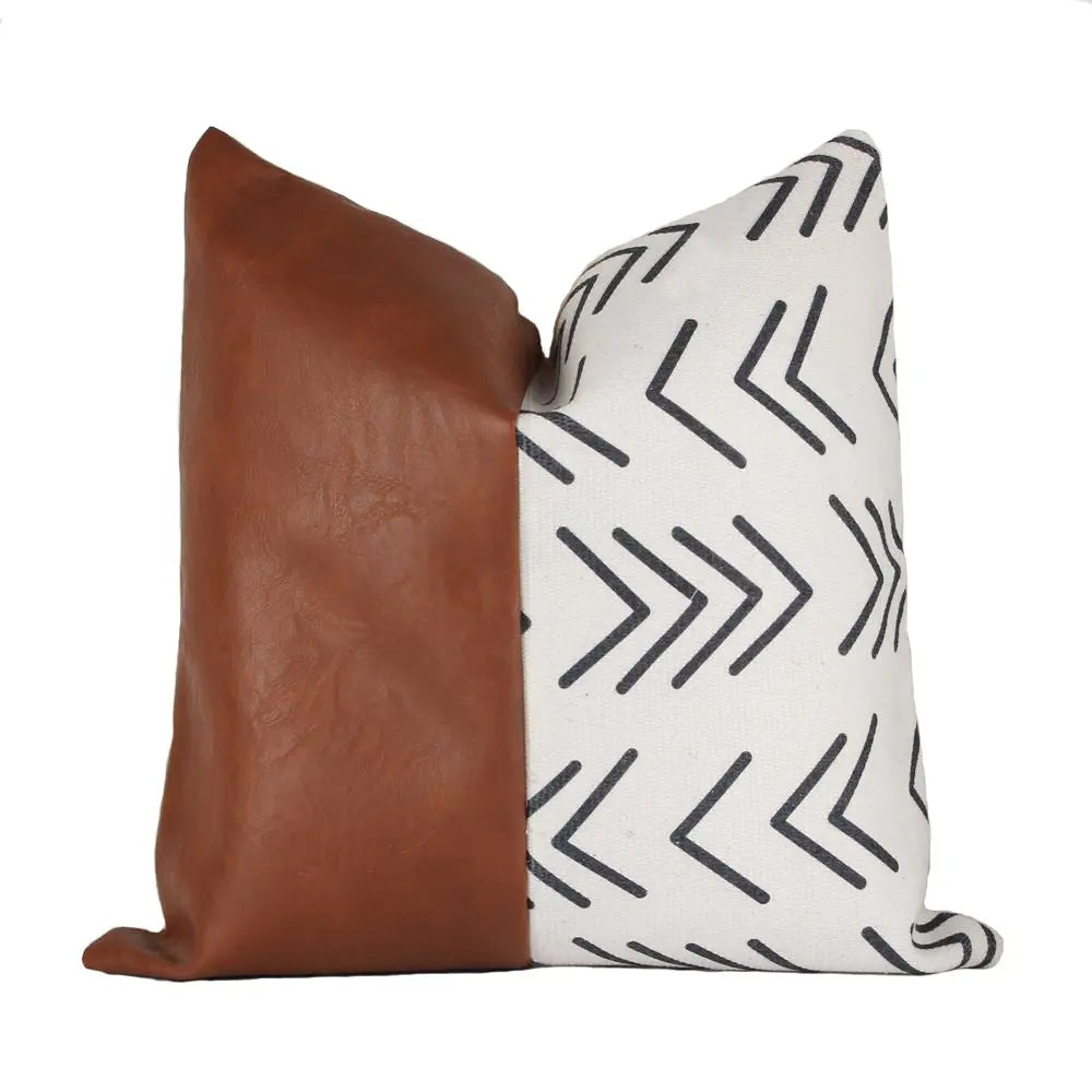 Housse de Coussin Cuir Rayé EVORA No3-45x45cm
