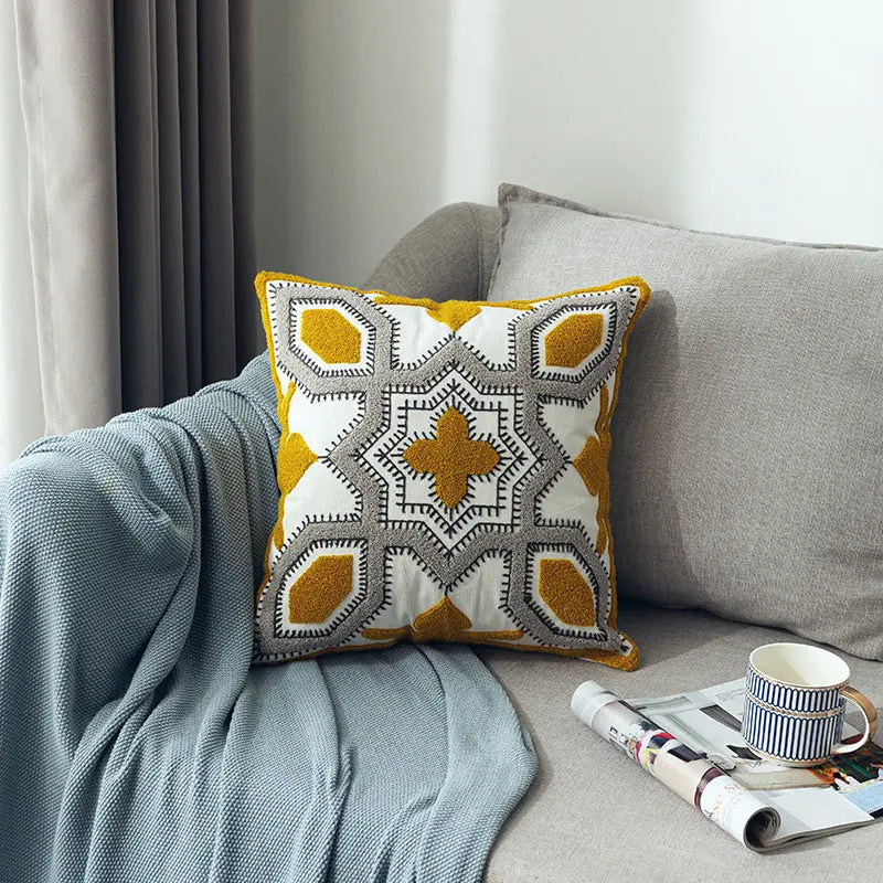 Housse de Coussin Géométrique SCANDA Khaki