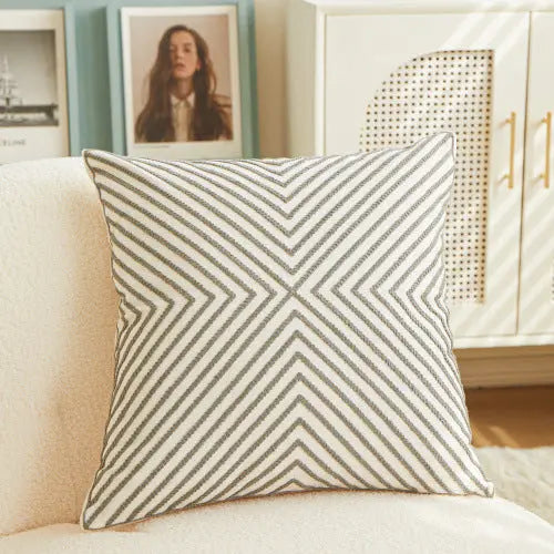 Housse de Coussin Géométrique TORONTO Gray-45x45cm With Core