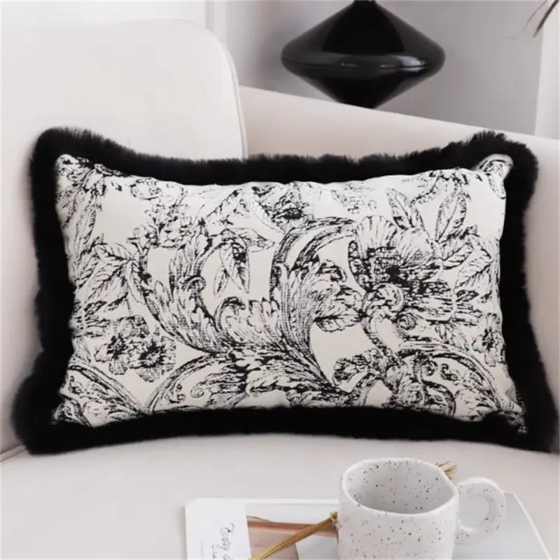 Housse de Coussin Jacquard LUMINA Black waist- With core