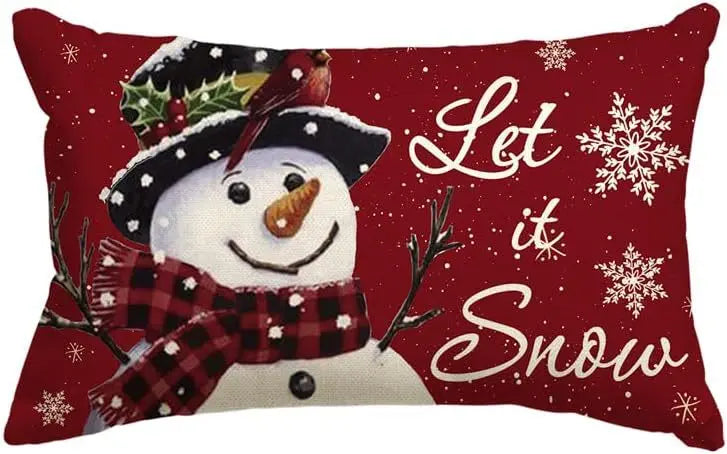 Housse de Coussin Lin Noël VERTI Letitsnow-30 X50cm Duplex Printing