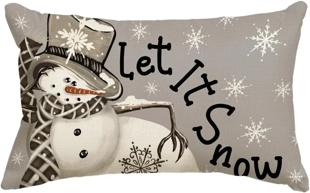 Housse de Coussin Lin Noël VERTI F-30 X50cm Duplex Printing