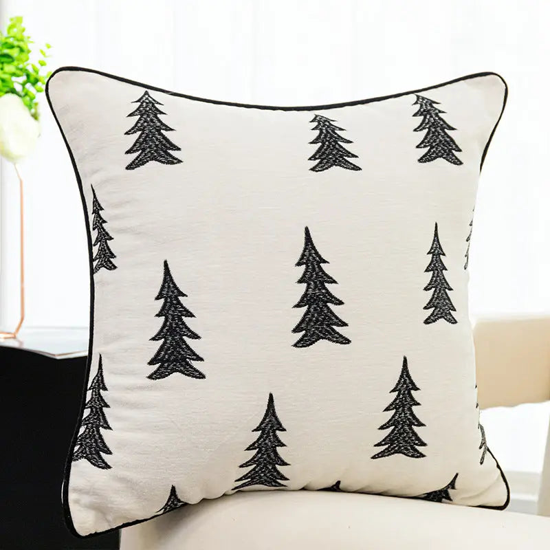 Housse de Coussin Luxe Brodé PINE 6 Style-Pillowcase