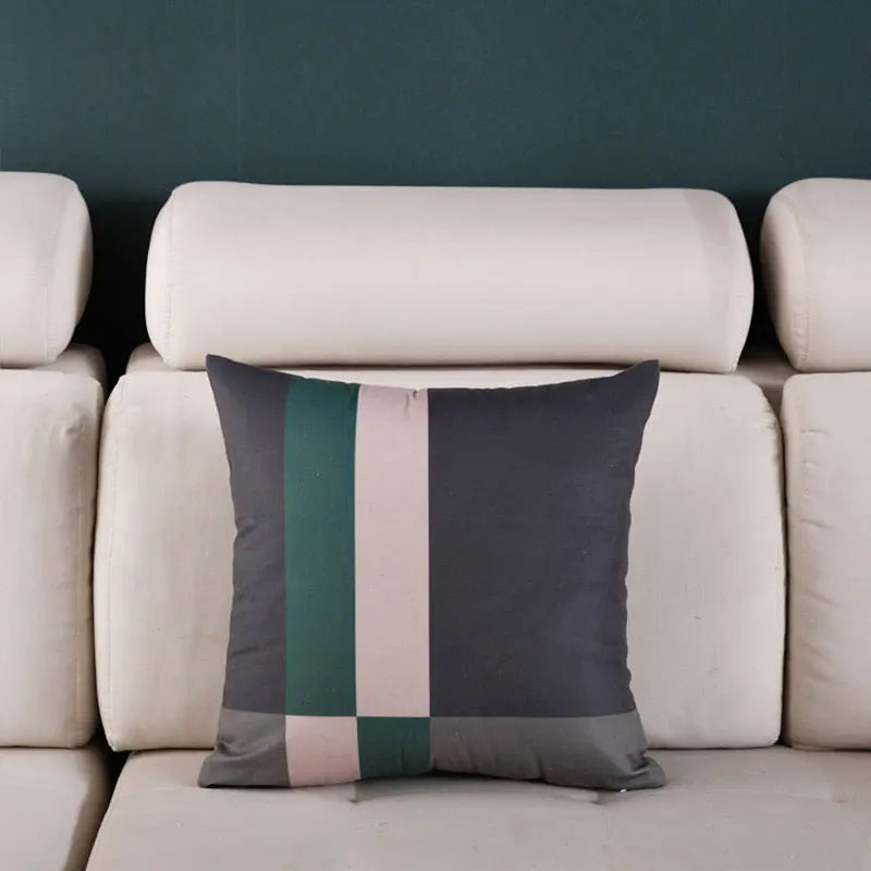 Housse de Coussin Luxe Design NORDIC Green gray grid-45X45cm covercore