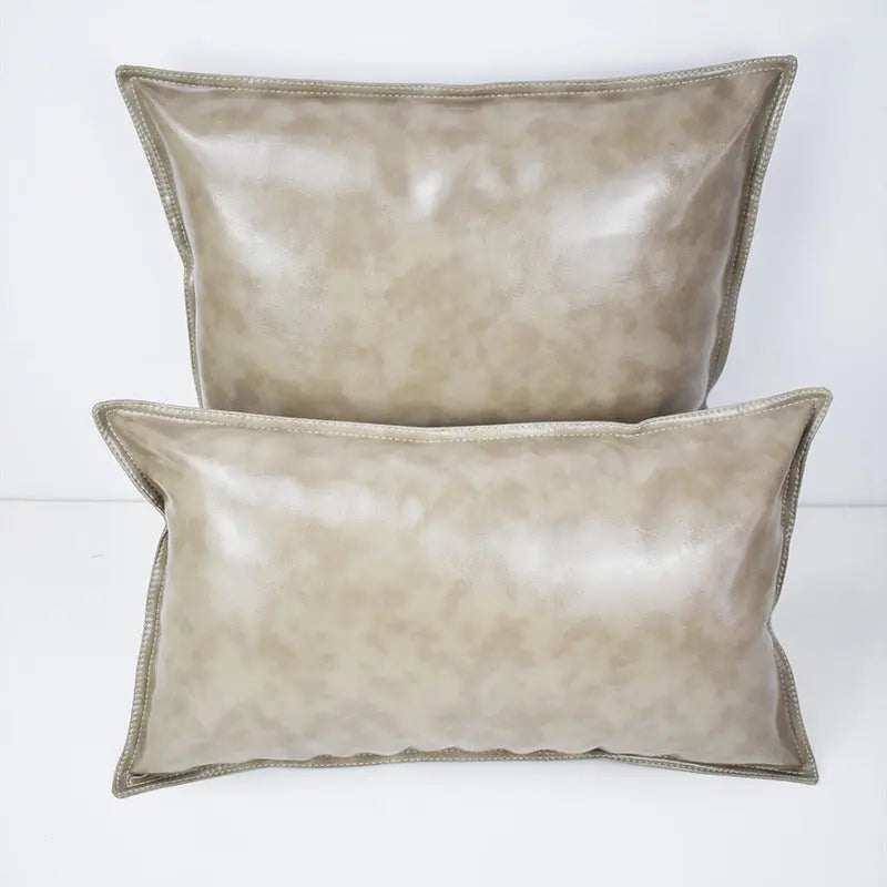 Housse de Coussin Luxe PU ENIRO Grey-45x45cm