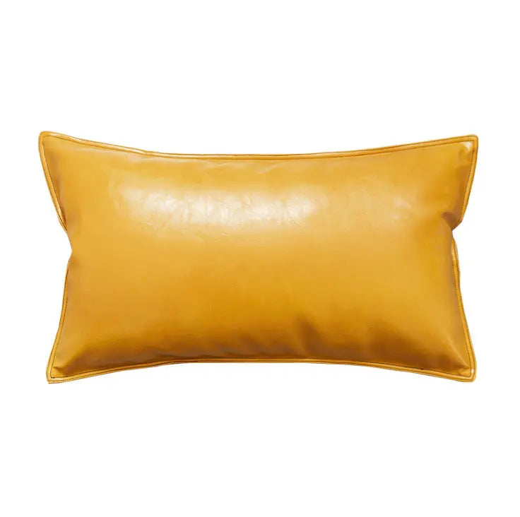 Housse de Coussin Luxe PU ENIRO Yellow-55x55cm