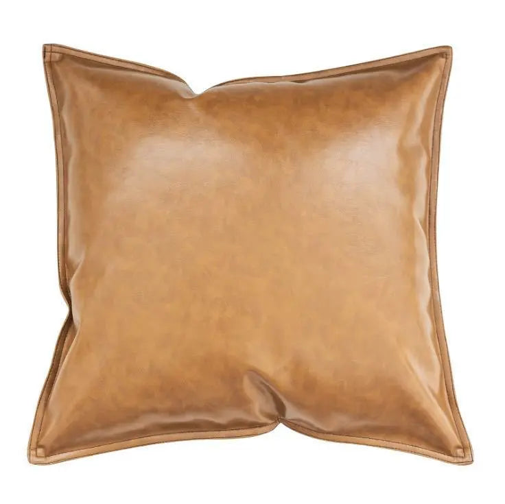 Housse de Coussin Luxe PU ENIRO Light Brown-50x50cm