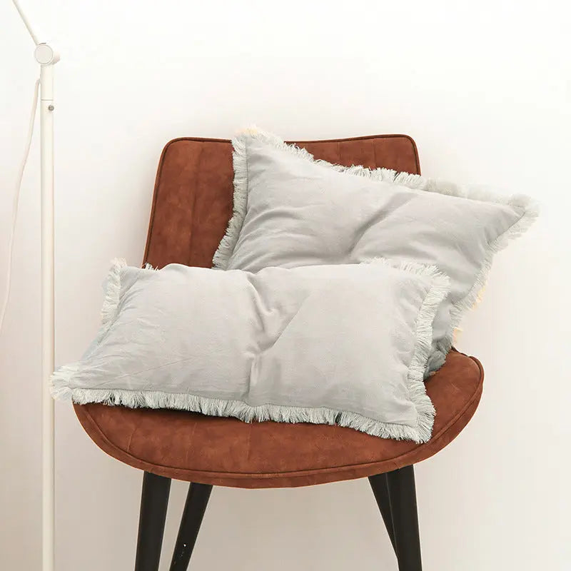 Housse de Coussin Moderne Alora Rice Soup Jiao Fringe-30X50cm