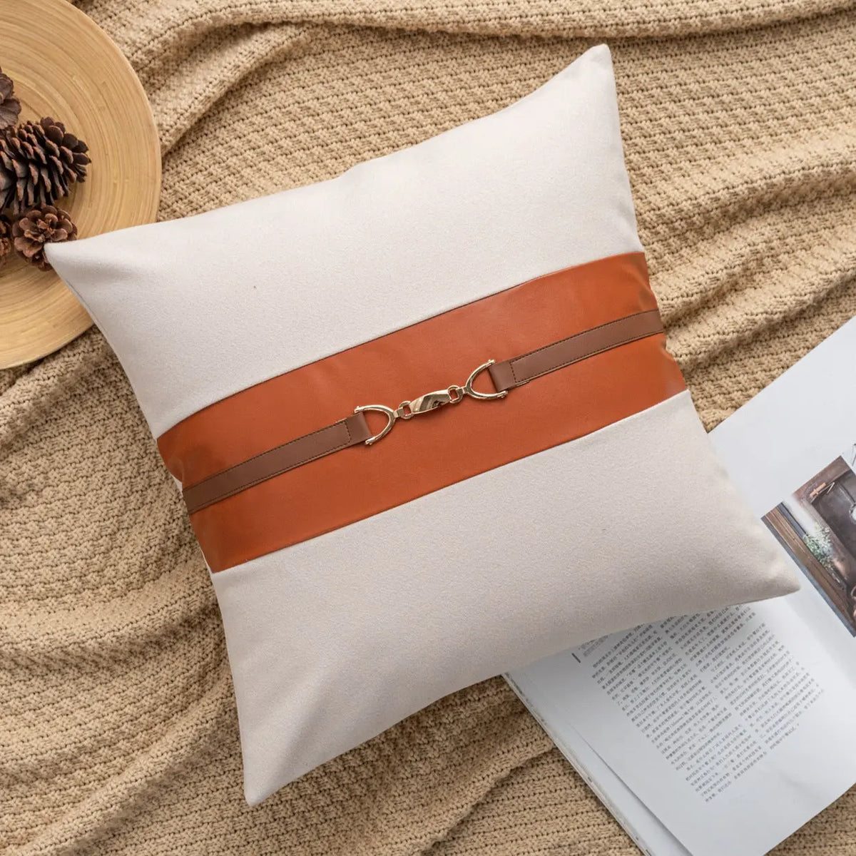 Housse de Coussin Simili-Cuir ELETTA