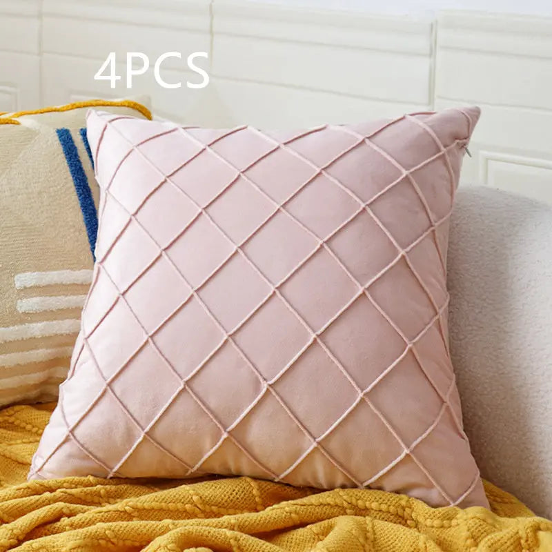 Housse de Coussin Velours ECLARA D26-50x50cm-4pcs