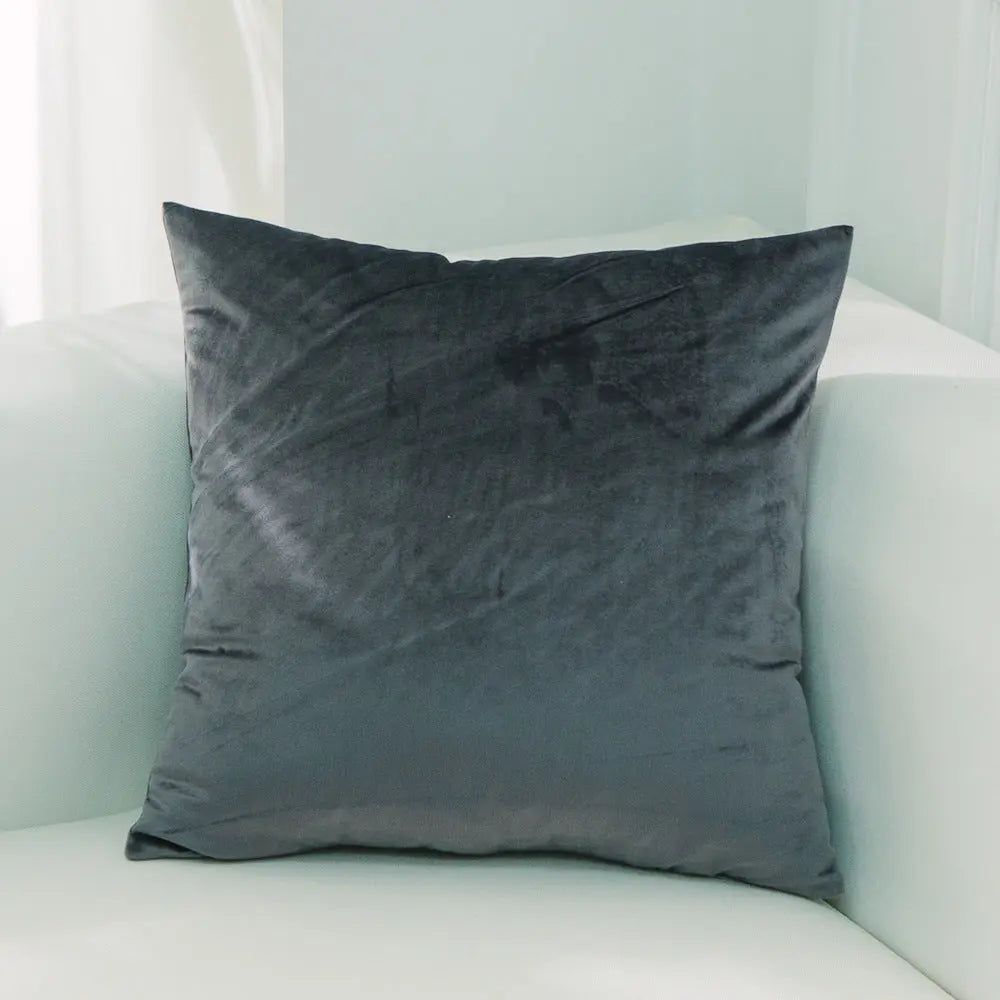 Housse de Coussin Velours FELIO 56Dark Grey-45x45cm Without Core
