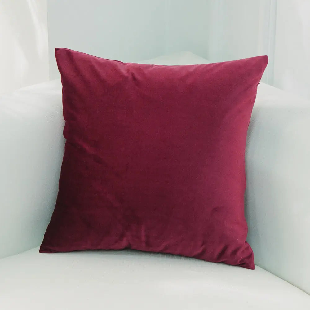 Housse de Coussin Velours FELIO 37Crimson-50x50cmWithout Core