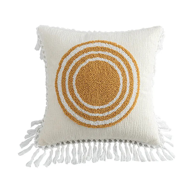 Housse de Coussin Velours LUMIS Round Yellow-45x45cm Pillowcase