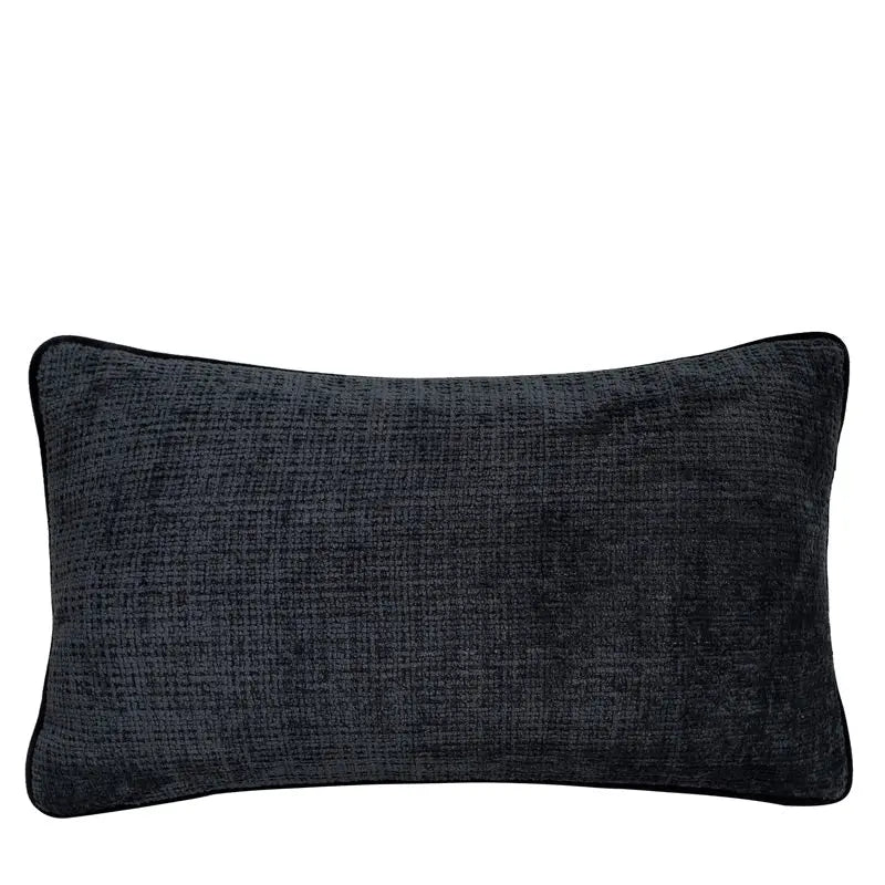 Housse de Coussin Velvet Carré LINARA Charcoal black waist pillow-Without core