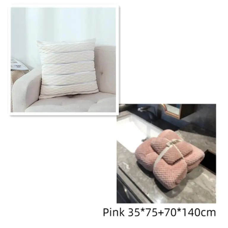 Housse de Coussin Velvet Luxe SILUNA White and pink towel set