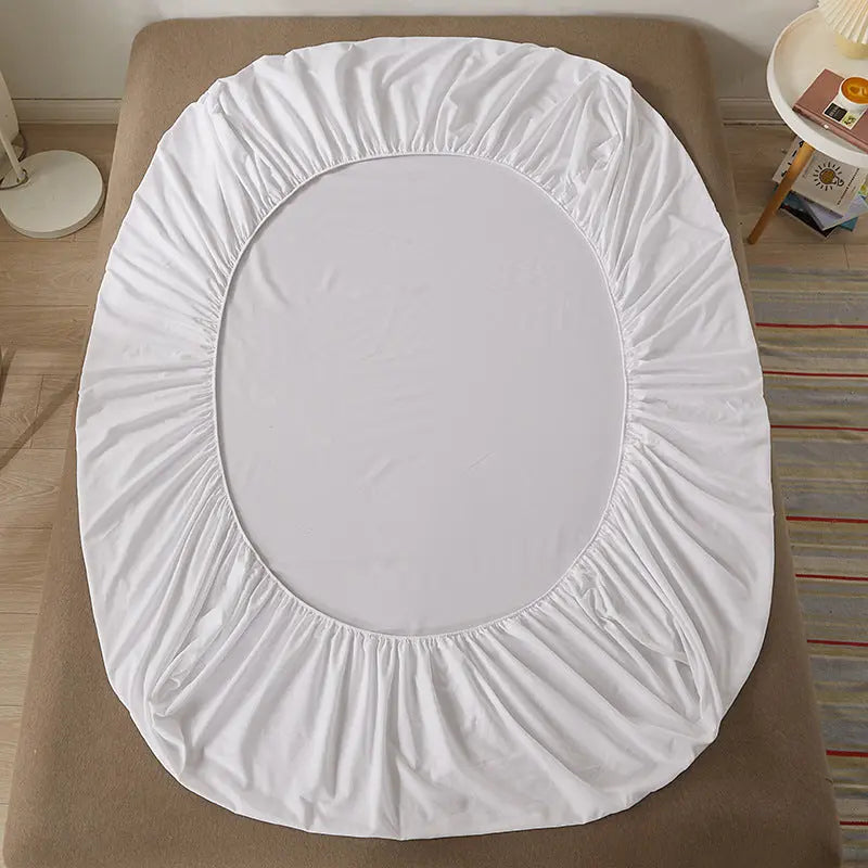 Housse de Matelas Coton Imprimé SANDEL Pure White-90cmX200cmX10CM