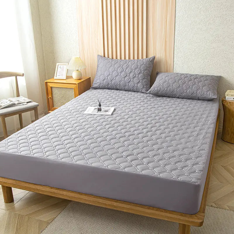 Housse de Matelas Imperméable QUILIA High Grade Gray-160x200 Add 30cm