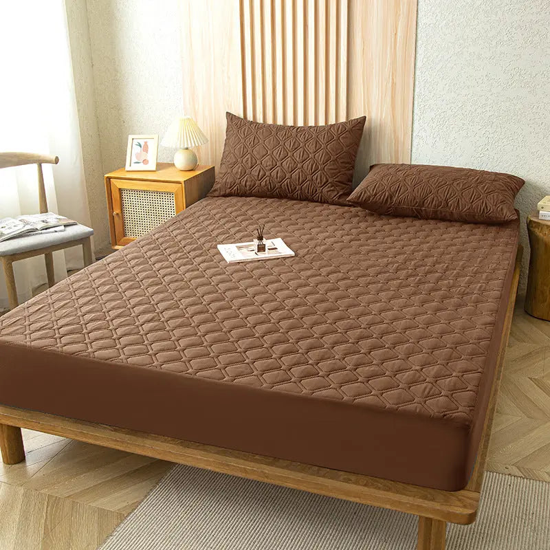 Housse de Matelas Imperméable QUILIA Dark Coffee-180x220 Add 30cm