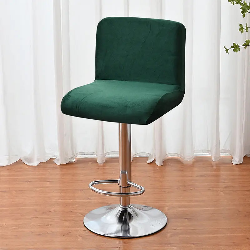 Housse de Tabouret Velours Anti-Dérapant LUXEVA Dark Green-1pcs