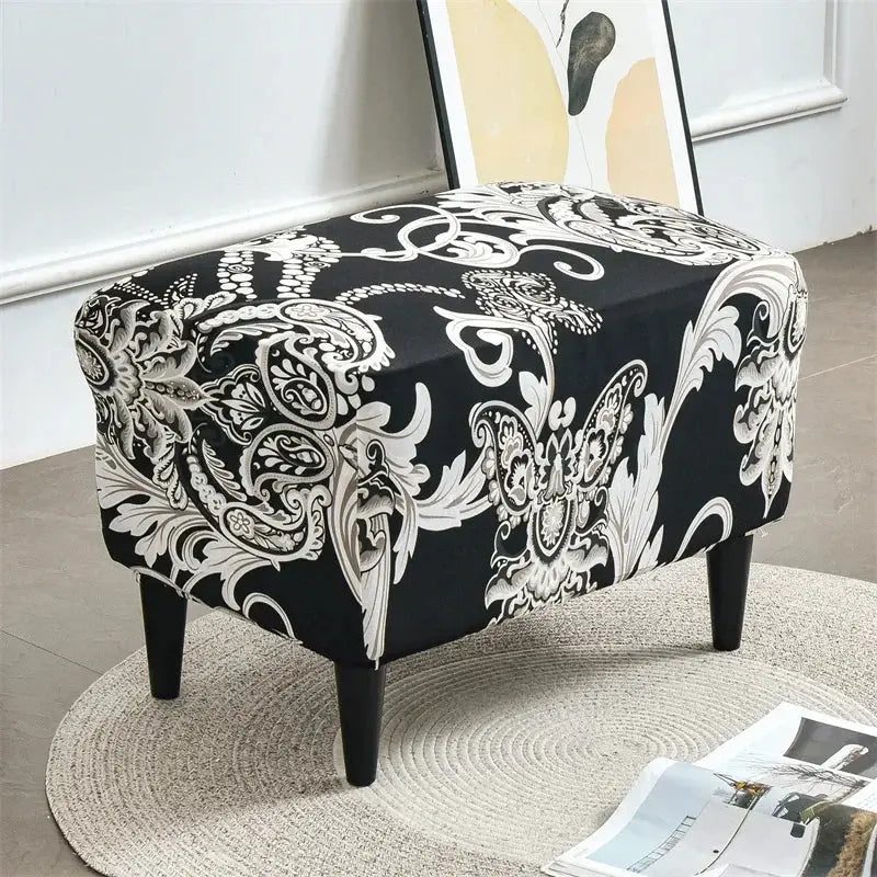 Housse de chaise à ailes imprimées feuilles, housse de fauteuil extensible en Spandex, style nordique amovible, housse de canapé relaxante, housse de protection pour meubles Housse de France