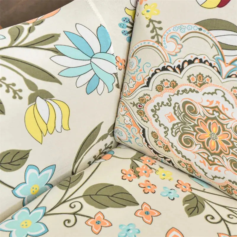 Housse de chaise à oreilles imprimées de fleurs, housse de fauteuil extensible en Spandex, moderne, amovible, pour canapé de détente, housse de protection pour meubles Housse de France