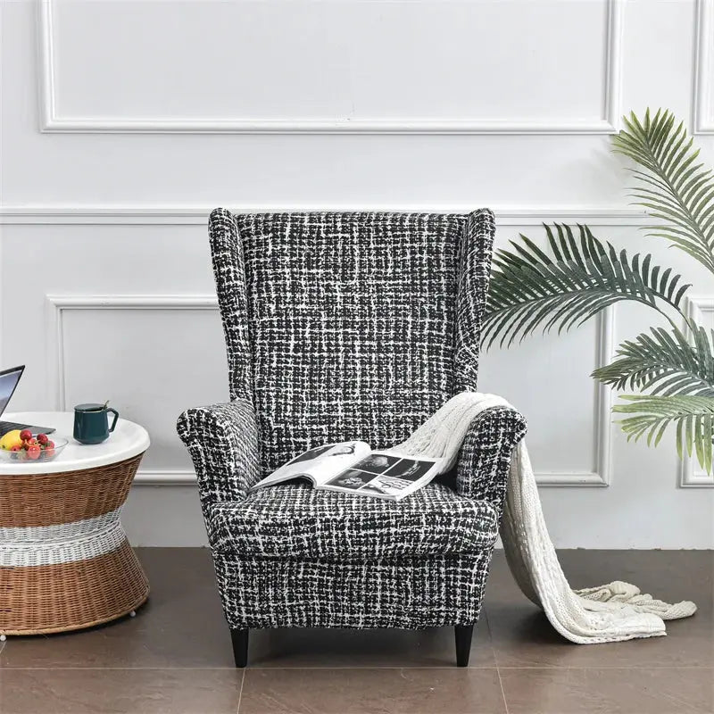 Housse de chaise à oreilles imprimées de fleurs, housse de fauteuil extensible en Spandex, moderne, amovible, pour canapé de détente, housse de protection pour meubles Housse de France