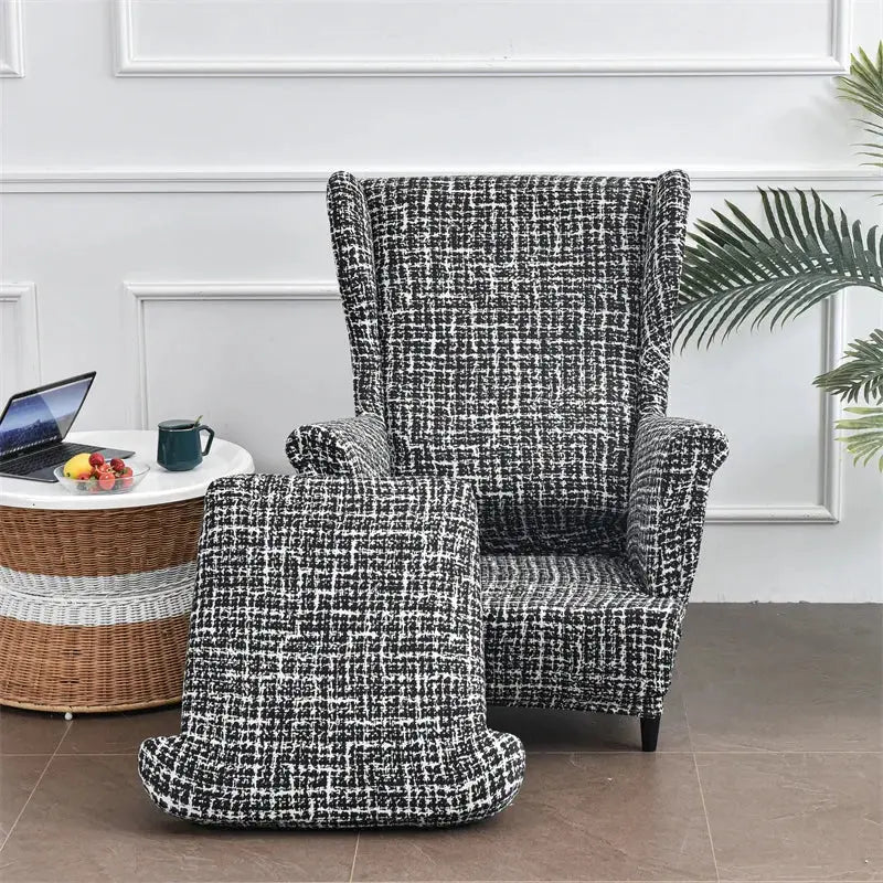 Housse de chaise à oreilles imprimées de fleurs, housse de fauteuil extensible en Spandex, moderne, amovible, pour canapé de détente, housse de protection pour meubles Housse de France
