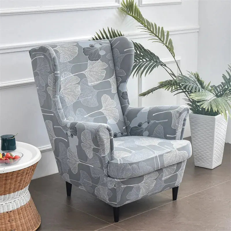 Housse de chaise à oreilles imprimées de fleurs, housse de fauteuil extensible en Spandex, moderne, amovible, pour canapé de détente, housse de protection pour meubles Housse de France