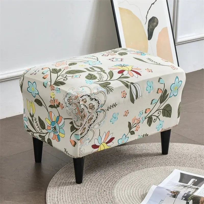 Housse de chaise à oreilles imprimées de fleurs, housse de fauteuil extensible en Spandex, moderne, amovible, pour canapé de détente, housse de protection pour meubles Housse de France