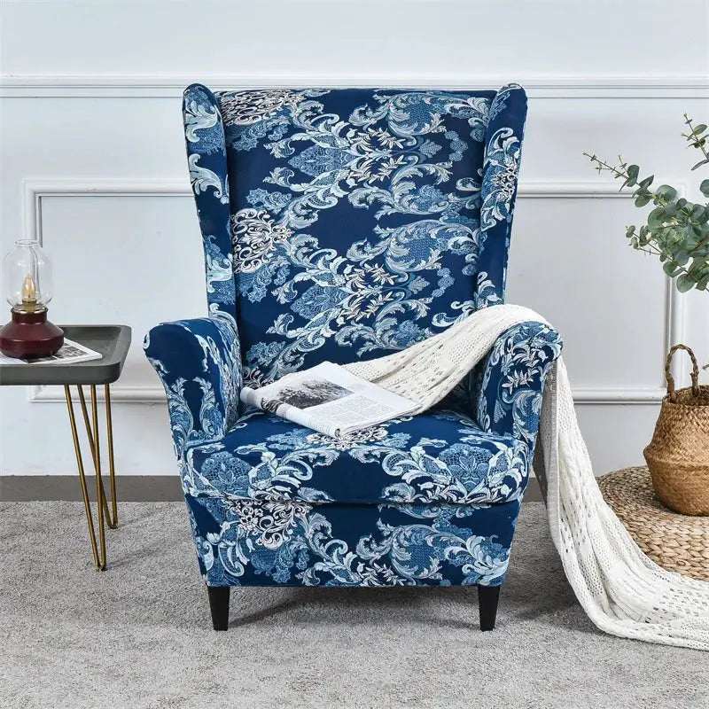 Housse de protection extensible pour fauteuil, fauteuil à ailes de plantes tropicales, en Spandex, style nordique, amovible, pour canapé Housse de France