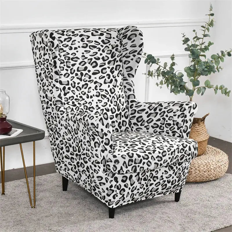Housse de protection extensible pour fauteuil, fauteuil à ailes de plantes tropicales, en Spandex, style nordique, amovible, pour canapé Housse de France