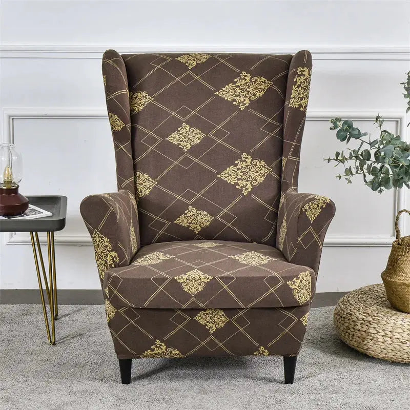 Housse de protection extensible pour fauteuil, fauteuil à ailes de plantes tropicales, en Spandex, style nordique, amovible, pour canapé Housse de France