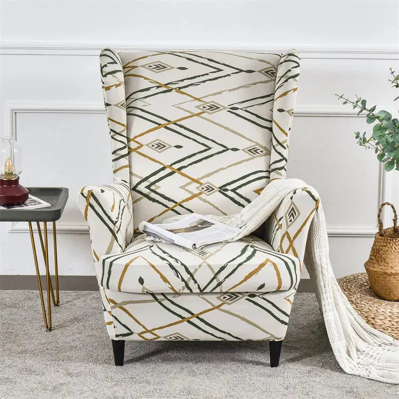 Housse de protection extensible pour fauteuil, fauteuil à ailes de plantes tropicales, en Spandex, style nordique, amovible, pour canapé Housse de France