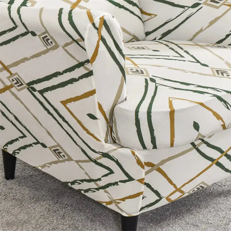 Housse de protection extensible pour fauteuil, fauteuil à ailes de plantes tropicales, en Spandex, style nordique, amovible, pour canapé Housse de France