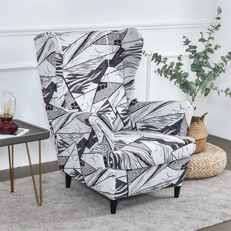 Housse de protection extensible pour fauteuil, fauteuil à ailes de plantes tropicales, en Spandex, style nordique, amovible, pour canapé Housse de France