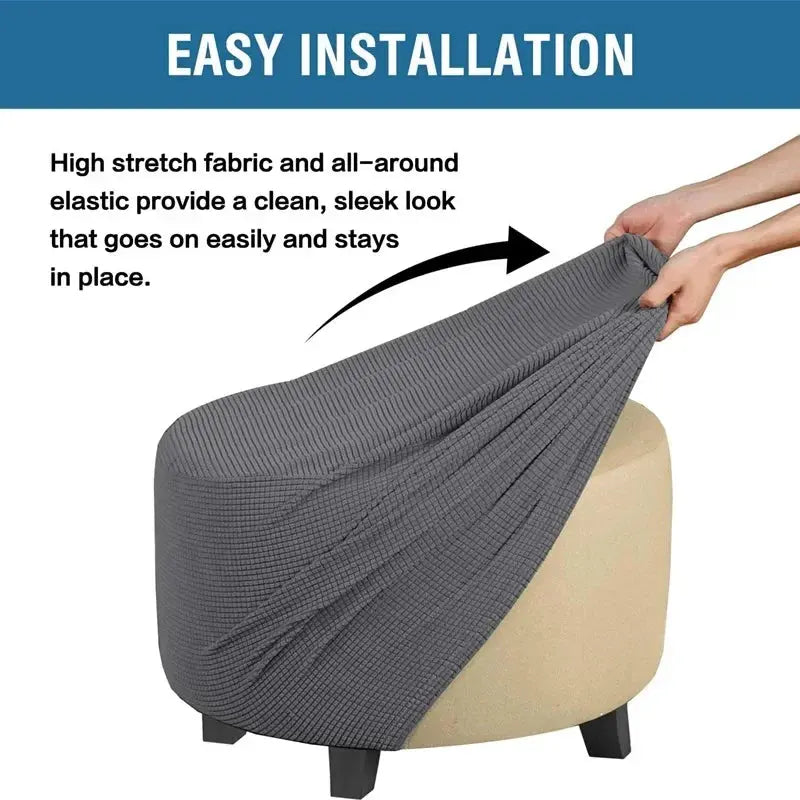 Housse de repose-pieds ronde en Spandex, 1 pièce, protection de repose-pieds élastique en polaire, housse de repose-pieds pour salon et maison Housse de France