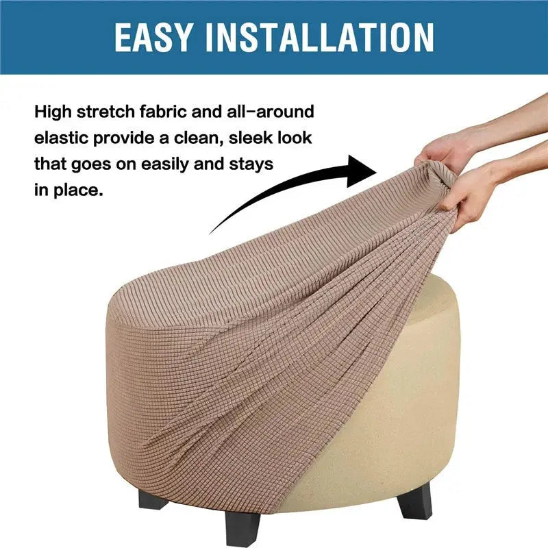 Housse de repose-pieds ronde en Spandex, 1 pièce, protection de repose-pieds élastique en polaire, housse de repose-pieds pour salon et maison Housse de France