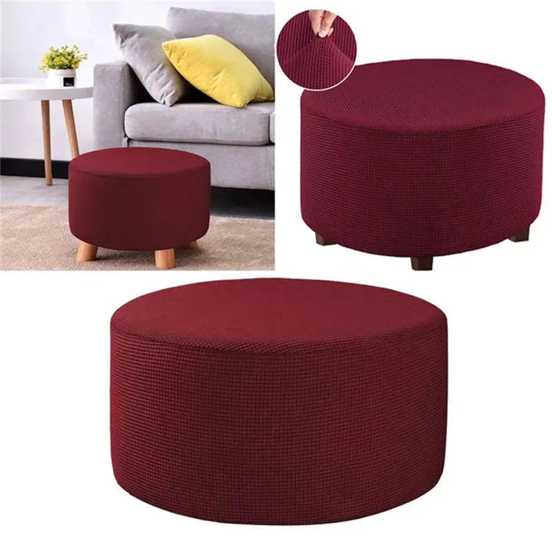 Housse de repose-pieds ronde en Spandex, 1 pièce, protection de repose-pieds élastique en polaire, housse de repose-pieds pour salon et maison Housse de France