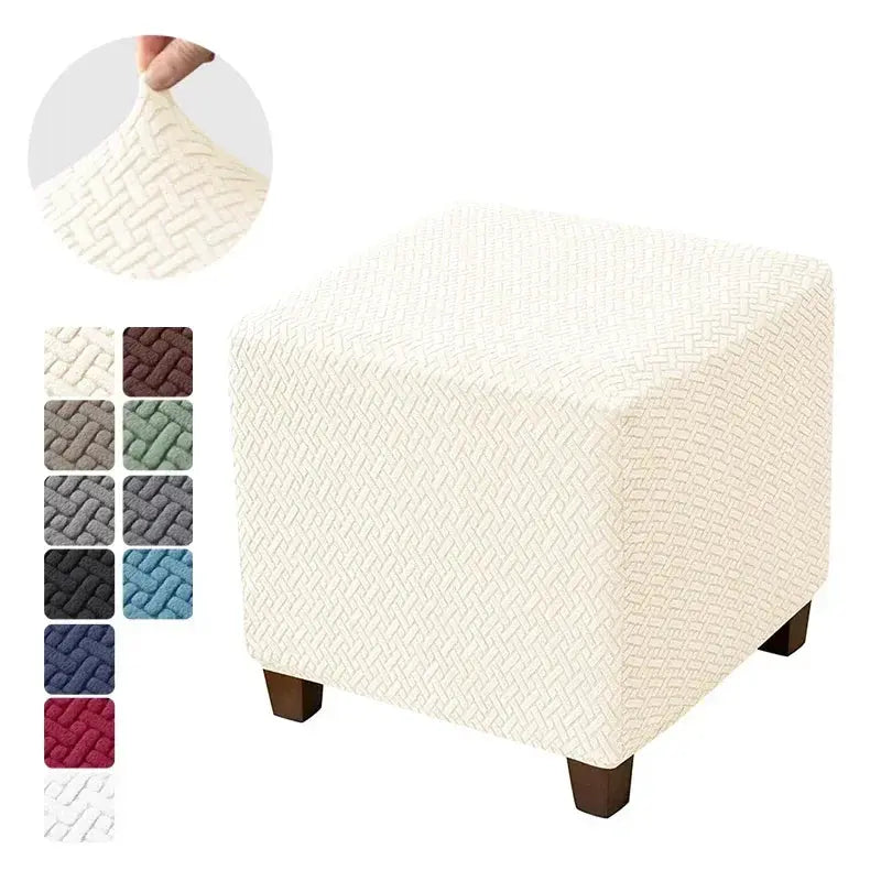 Housse de tabouret ottoman en Jacquard, couvre-pieds carrés élastiques, extensibles, Anti-poussière, tout compris, pour le salon Housse de France