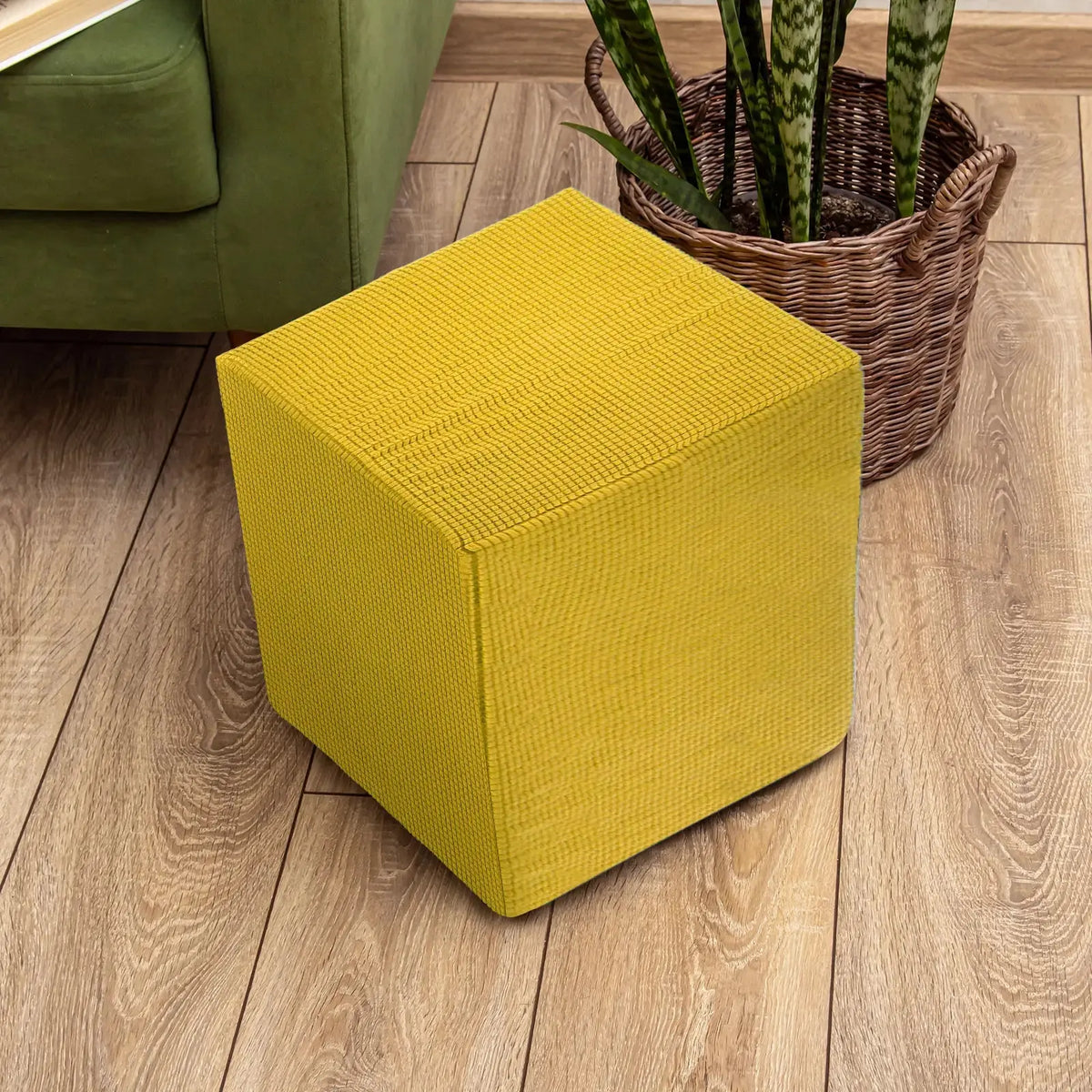 Housse ottomane carrée 18x18x18 ", housse ottomane extensible, tabouret de pied élastique, protection repose-pieds pour salon et chambre à coucher Housse de France