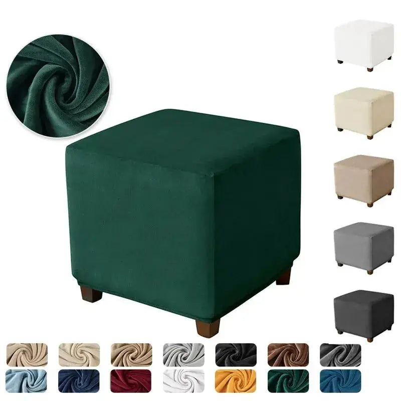 Housses de repose-pieds élastiques en velours doux, étui de protection de meubles, housses de tabouret pouf, maison de salon Housse de France